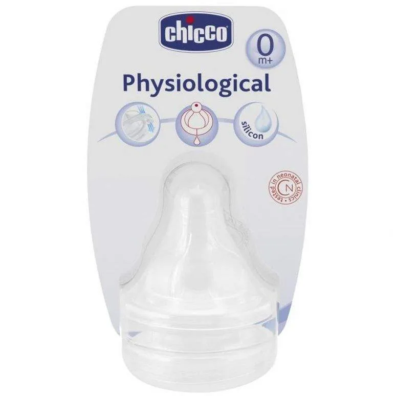 CHICCO 81625-7 PHYSIOLOGIC TETINA SILICON FLUX NORMAL 0LUNI+ 2BUC