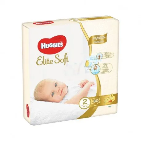 Huggies Elite Soft Mega, Nr.2, 4-6 kg, 80 bucati