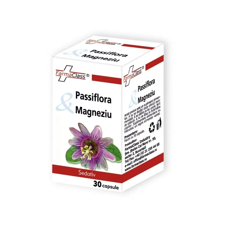 Passiflora si magneziu, 30 capsule, FarmaClass