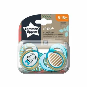 Suzete ortodontice Moda Alb/Turcoaz/Maro 6-18 luni, 2buc, Tommee Tippee