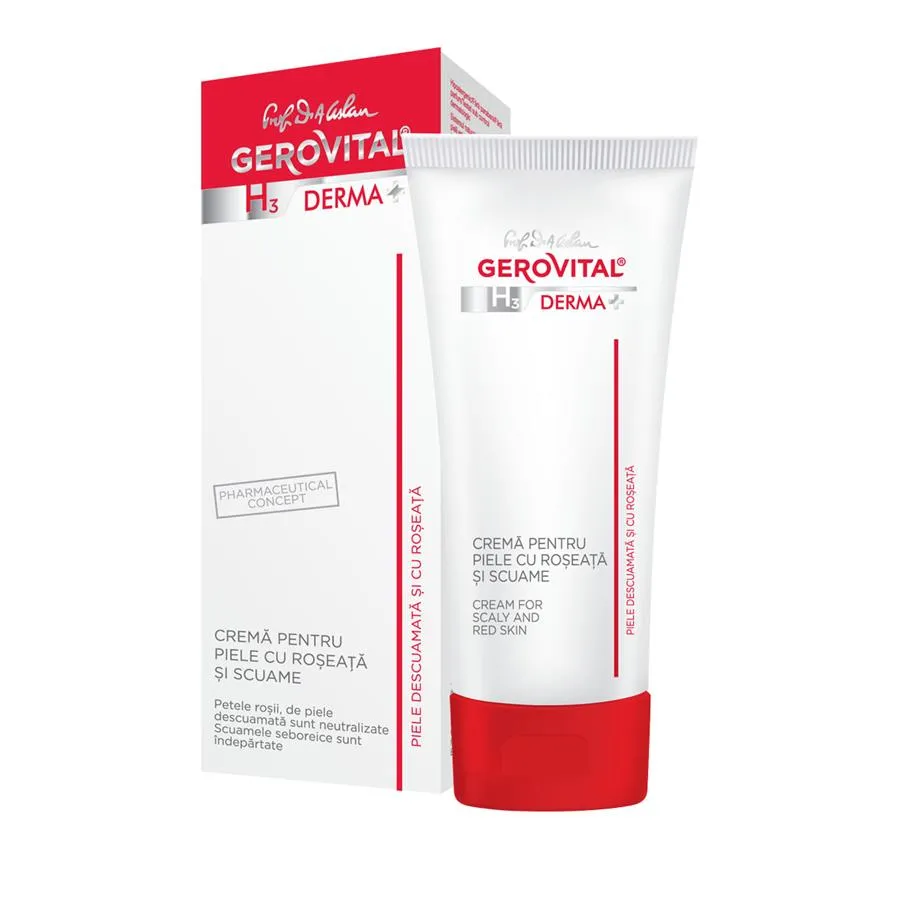 Crema pentru piele cu roseata si scuame H3 Derma+, 50 ml, Gerovital 401
