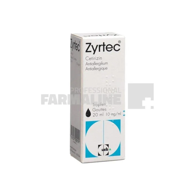 ZYRTEC 10 mg/ml x 1 PICATURI ORALE, SOL. 10mg/ml UCB PHARMA GMBH