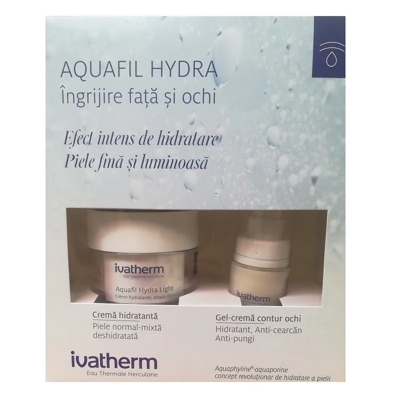 IVATHERM Aquafil Hydra Complex gel crema contur ochi x15ml+Aquafil light x 30ml