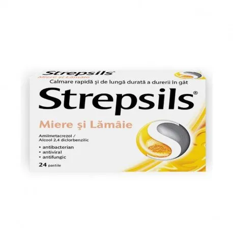 Reckitt Strepsils miere si lamaie, 24 pastile