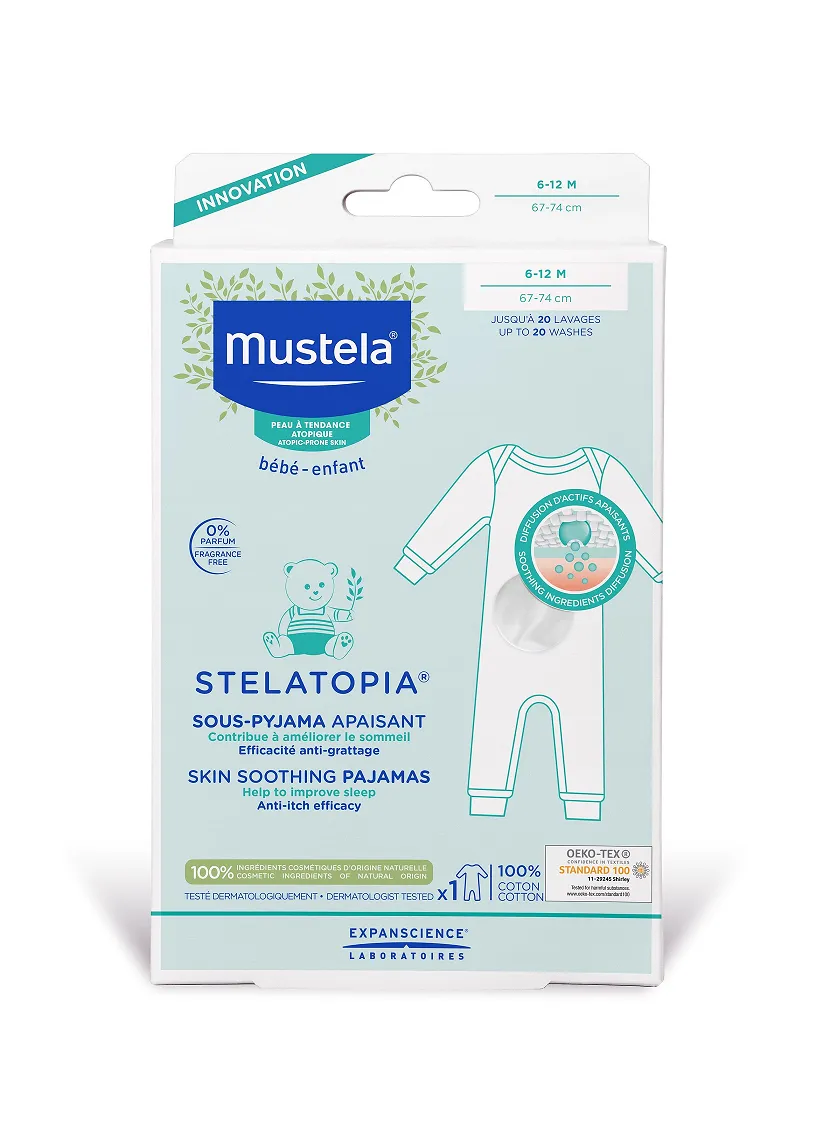 Stelatopia Pijama cu efect calmant 6-12luni/67-74cm, Mustela