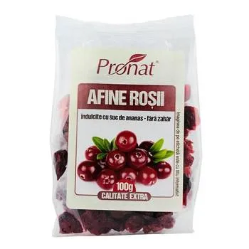 Afine rosii uscate, 100g, Pronat