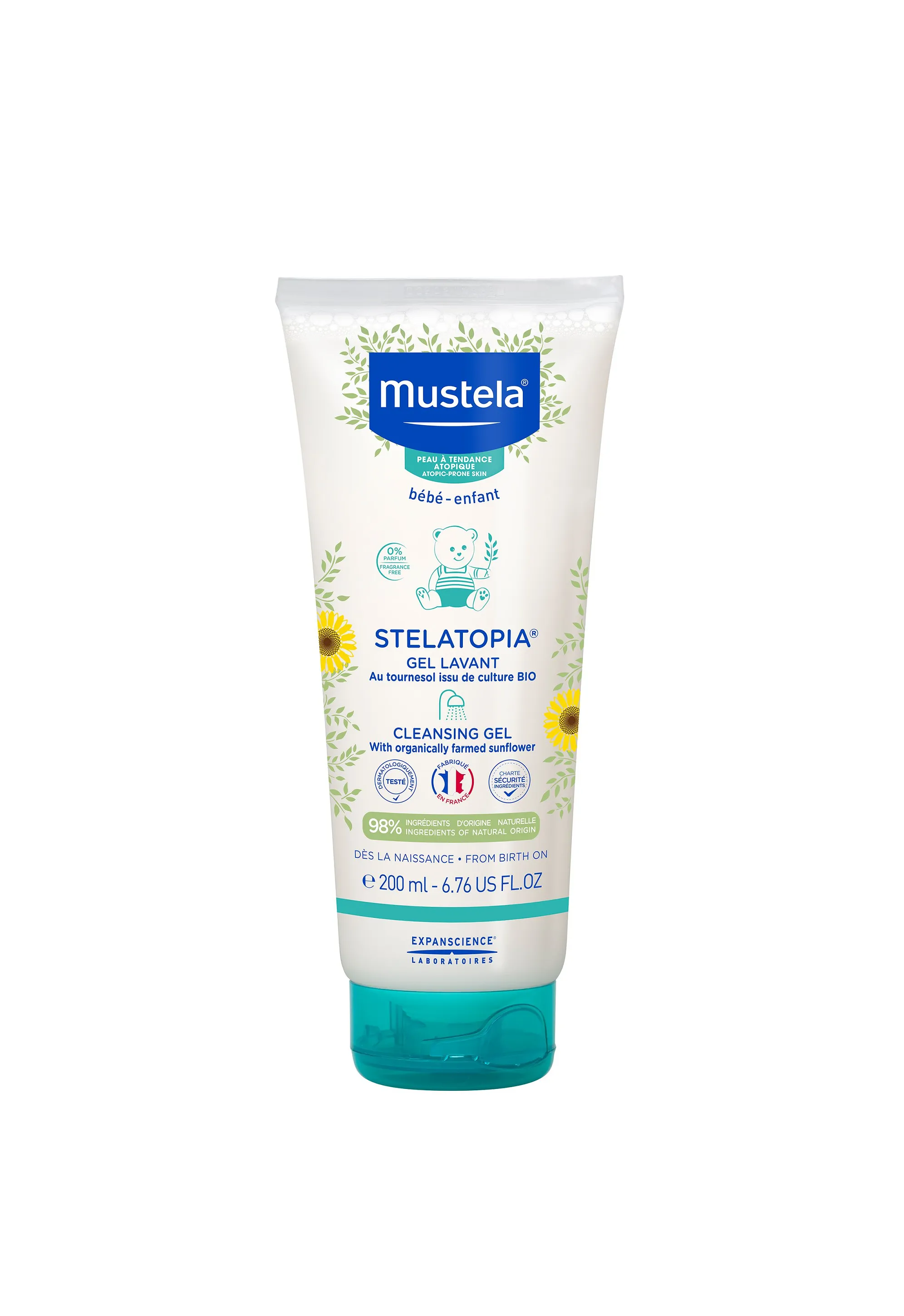 Stelatopia Gel curatator piele cu tendinta atopica, 200 ml, Mustela