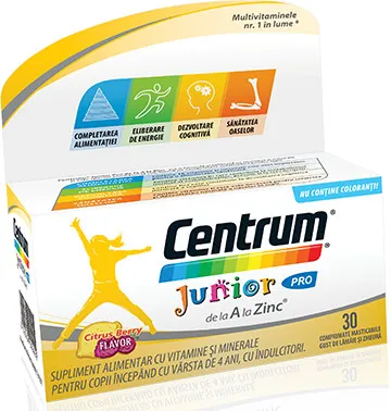 CENTRUM JUNIOR PRO 30 COMPRIMATE MASTICABILE