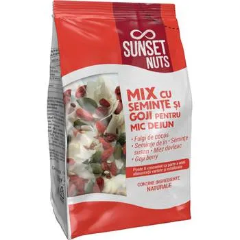 Mix cu seminte si goji pentru mic dejun, 100g, Sunset Nuts