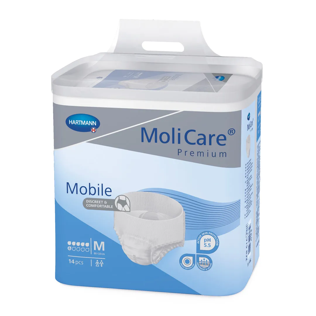 Scutece pentru incontinenta MoliCare Premium Mobile 6 picaturi, marime M, 14 bucati, Hartmann