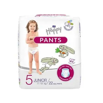 Scutece-chilotel Happy Pants Junior 11-18kg, 22 bucati, Bella Baby