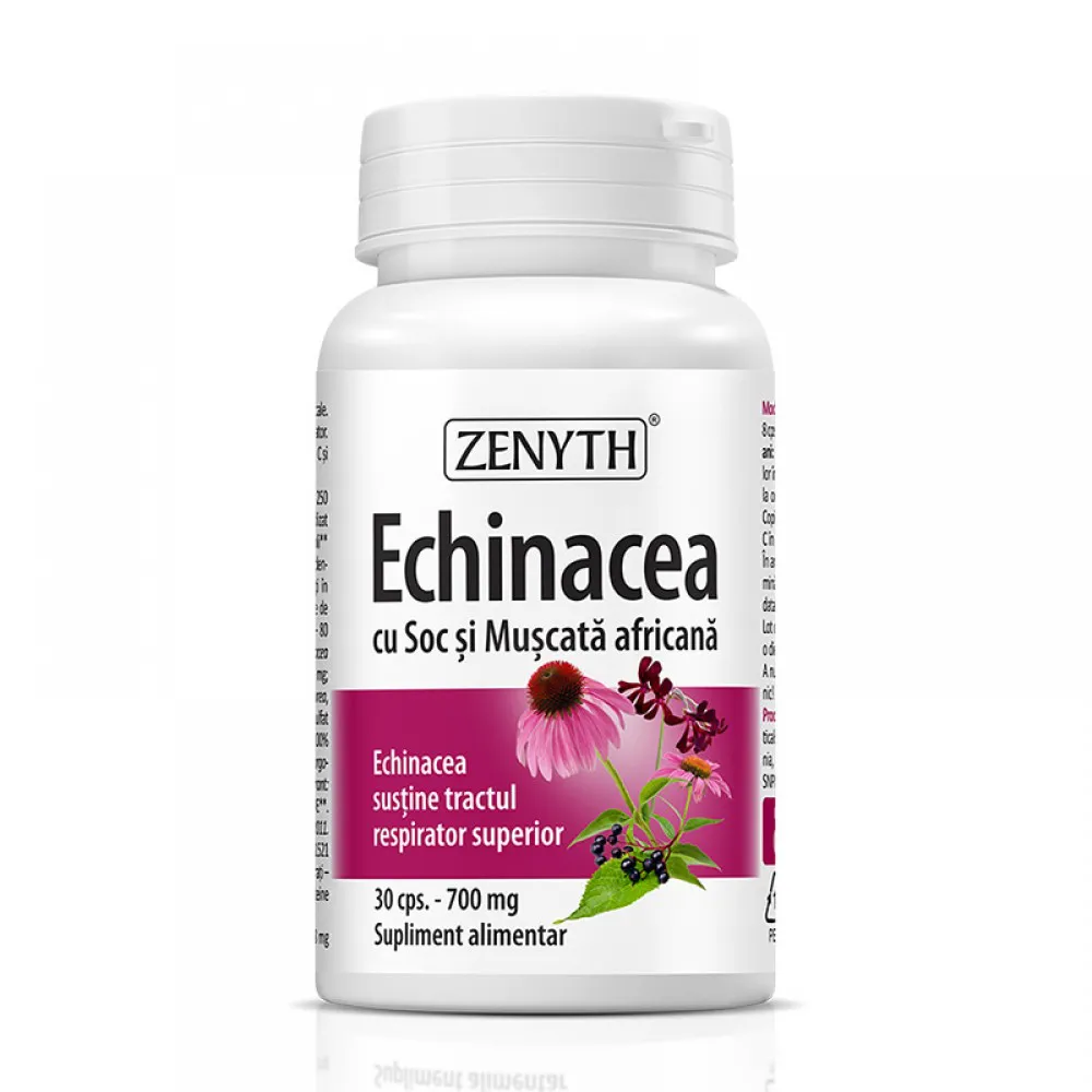 Echinacea cu soc si muscata africana (30 capsule), Zenyth Pharmaceuticals