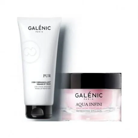 Galenic Aqua Infini Pachet Fluid Pnm 50 ml+Galenic Pur 2in1, 100ml Cadou