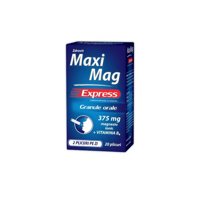 Zdrovit Maximag Express 375mg Magneziu ionic cu vitamina B6 x 20 plicuri