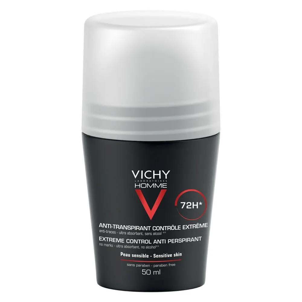 Deodorant Roll-on antiperspirant control extrem pentru barbati 72h, 50 ml, Vichy Homme