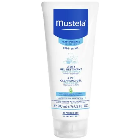 Gel de curățare 2 în 1 păr și corp, 200 ml, Mustela