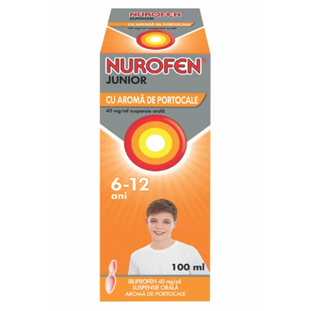 Nurofen Junior 40mg/ml cu aroma de portocale 100ml
