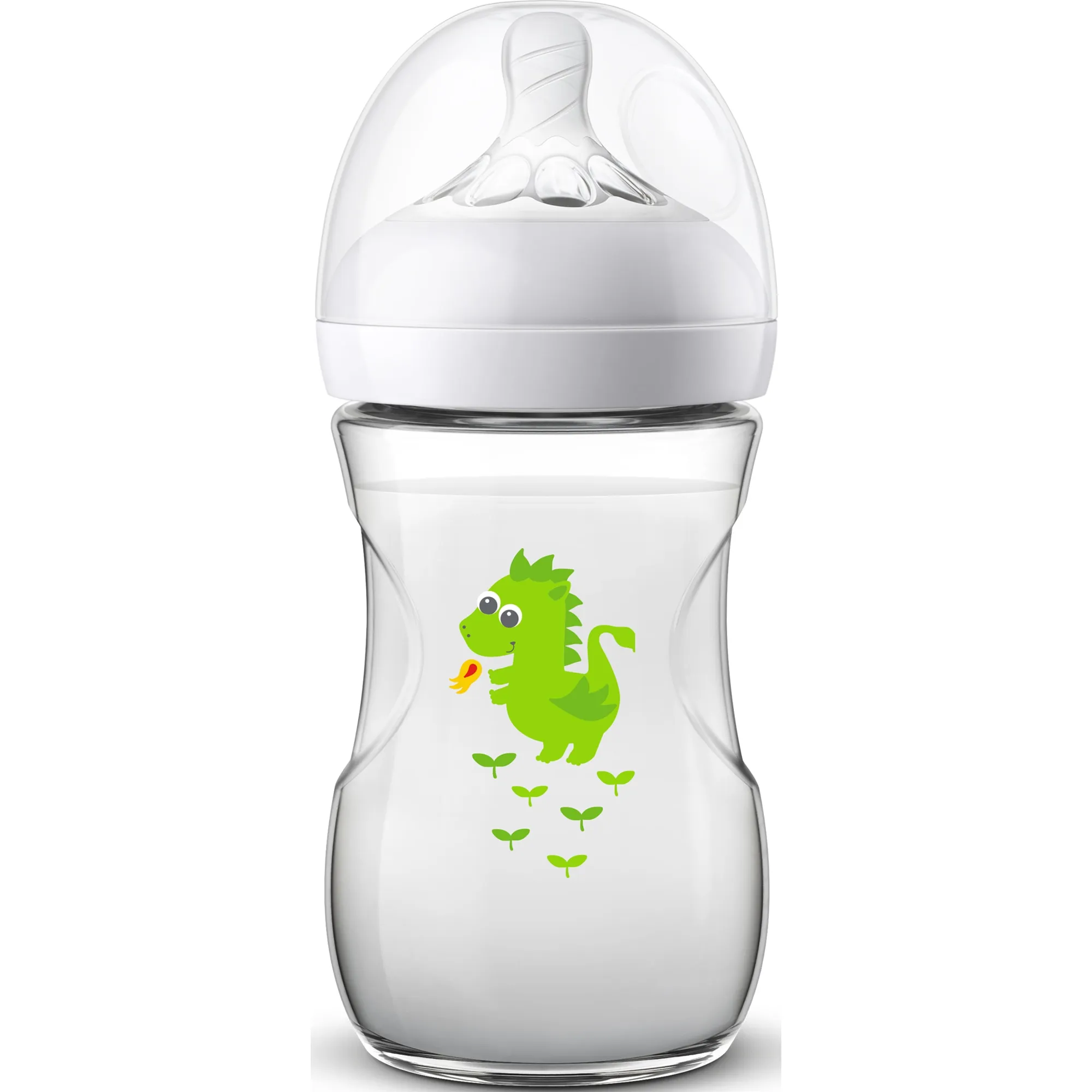 AVENT Biberon Natural PP, SCF070/24, 260 ml, Tetina debit lent, 1 luna (dragon)