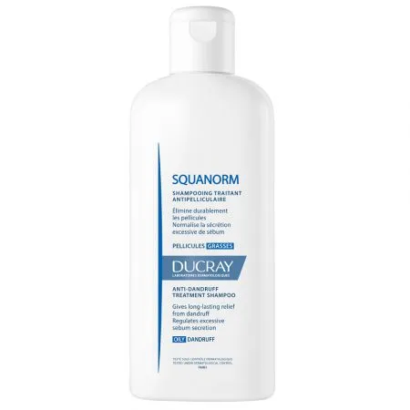 Sampon tratament anti-matreata grasa Squanorm, 200 ml, Ducray