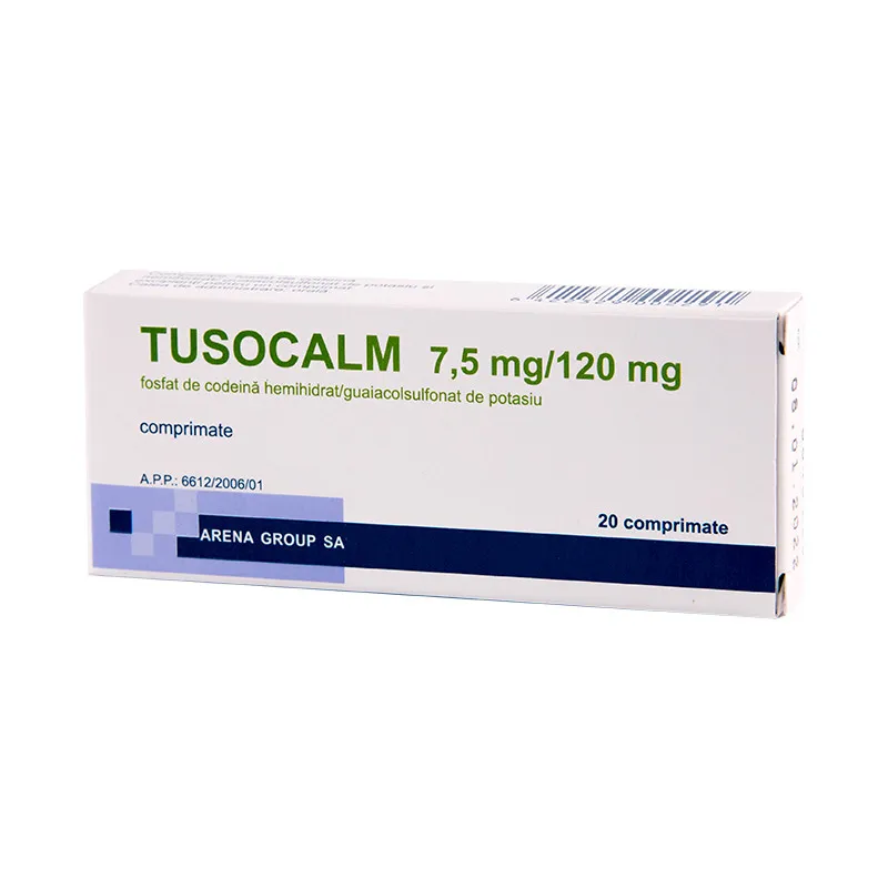 Tusocalm 7,5mg/120mg x 20 comprimate