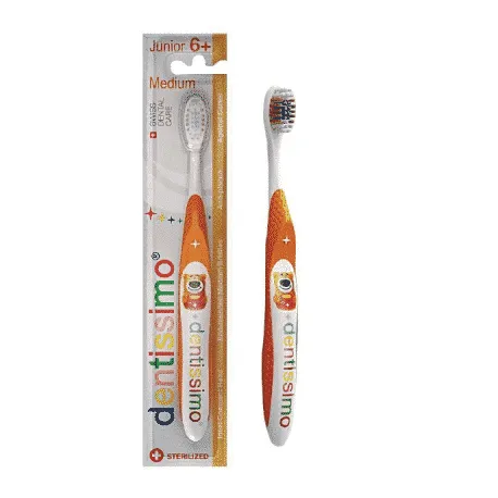 Dentissimo periuta de dinti orange copii Junior 6+ years Medium bristles