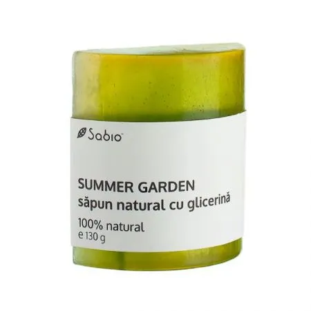Sapun natural cu glicerina summer garden, 130 g, Sabio