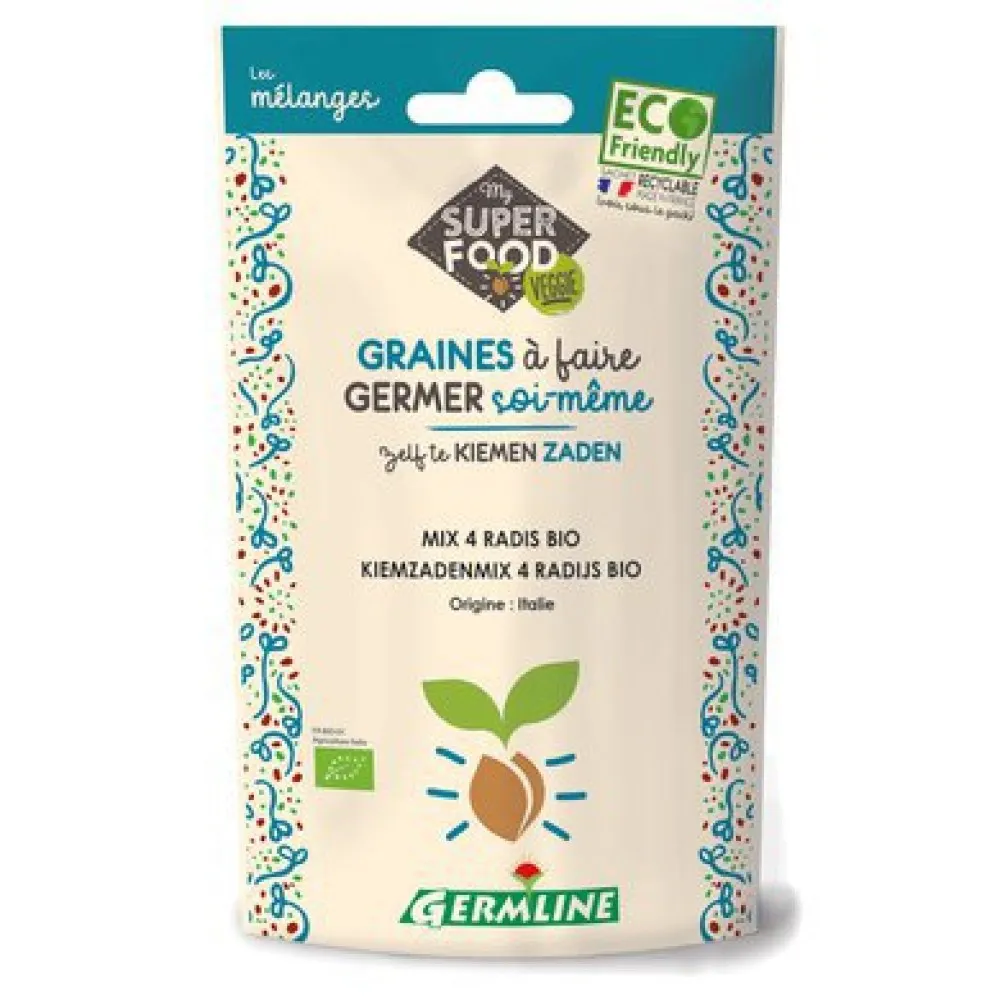 Mix din patru tipuri de ridiche pentru germinat bio (150 g)