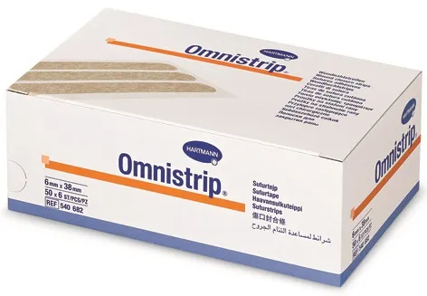 Hartmann Omnistrip Plasture hipoalergenic pentru suturi 6 mm x 38 mm 6 bucati/plic x 50