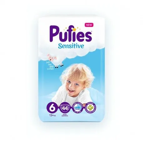 Pufies Sensitive 6 Extra Large, +13kg, 44 bucati