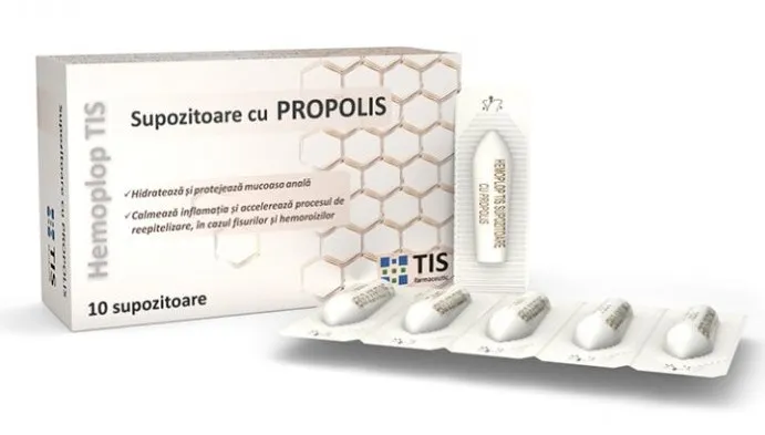 Hemoplop Tis Supozitoare cu Propolis 10 bucati
