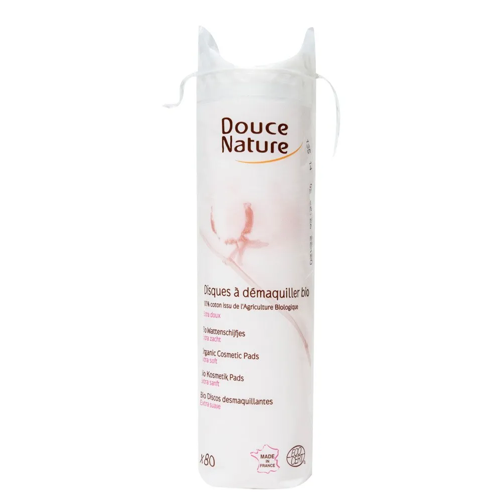 Dischete demachiante din bumbac organic (80buc), Douce Nature