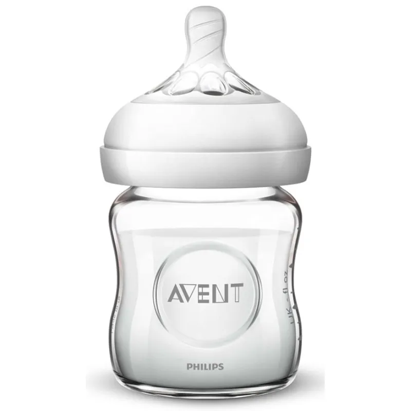 AVENT Biberon Natural PP, SCF030/17, 125 ml, Tetina debit lent, 0 luni