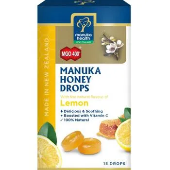 Dropsuri cu miere de Manuka MGO 400+ si lamaie, 65g, Manuka Health