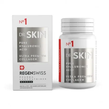 Regenswiss Dr. Skin Colagen si Acid Hialuronic, pentru o piele stralucitoare, 60 capsule