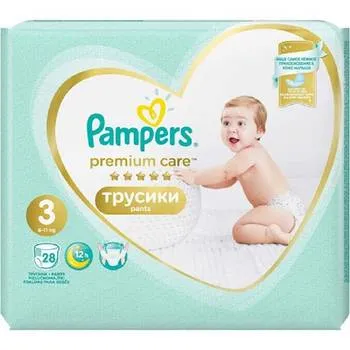 Scutece Pants Premium Care Nr.3 6-11kg, 28 bucati, Pampers