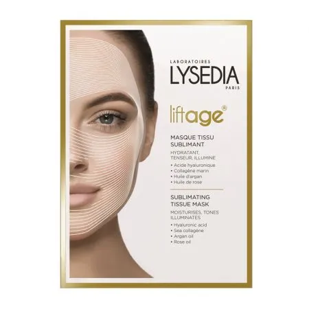 Masca cu acid hialuronic, colagen marin si ulei de trandafir, 1 bucata, Lysedia