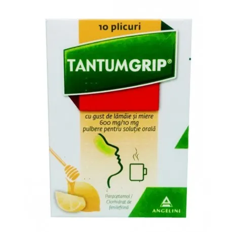 TANTUMGRIP CU GUST DE LAMAIE SI MIERE 600 mg/10 mg X 10 PULB. PT. SOL. ORALA ANGELINI PHARMA ÖST