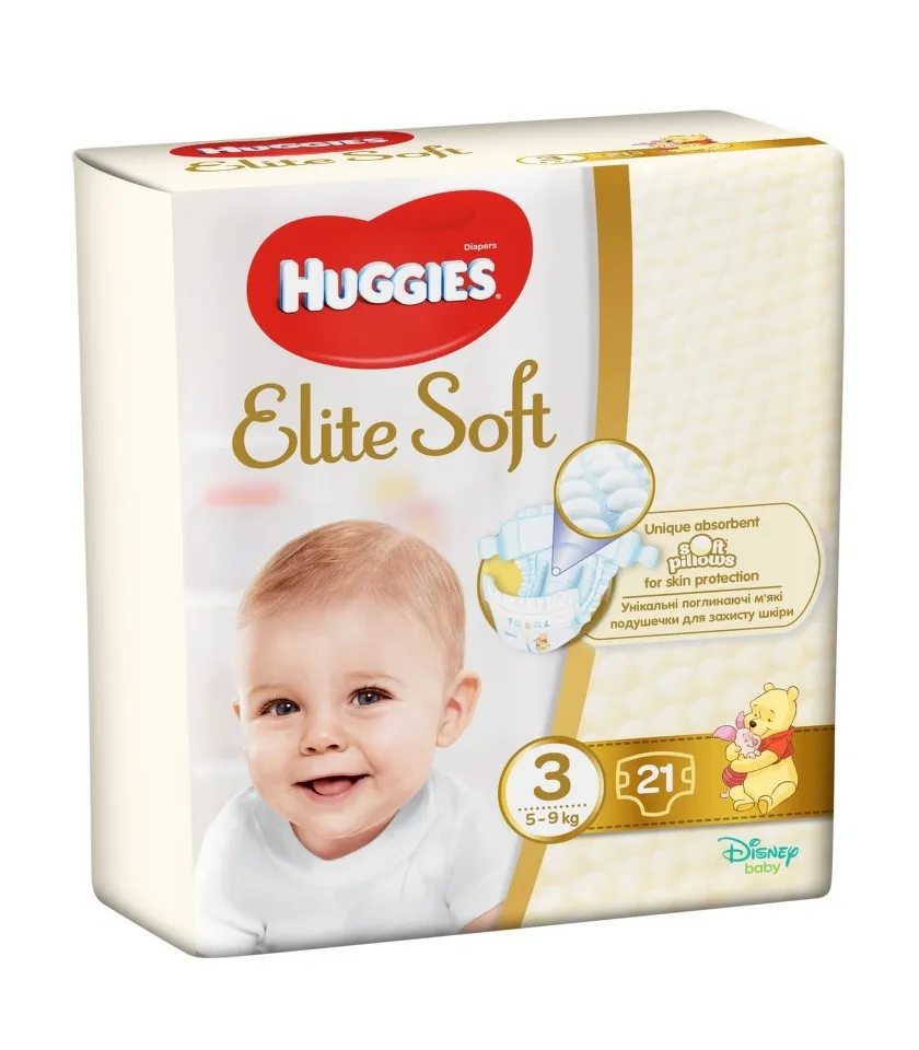 HUGGIES ELITE SOFT MARIME 3 5-9KG 21BUC