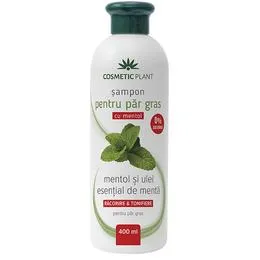 Sampon pentru par gras cu mentol si ulei esential de menta, 400 ml, Cosmetic Plant