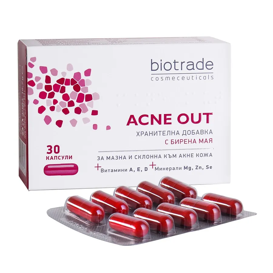Biotrade Acne Out Supliment alimentar pentru ten gras cu tendinta acneica x 30 capsule