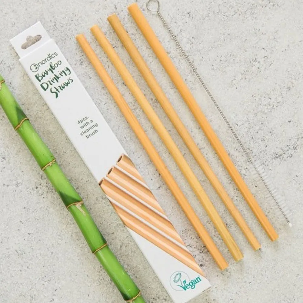 Pai din bambus pentru baut (set 4 bucati), Nordics