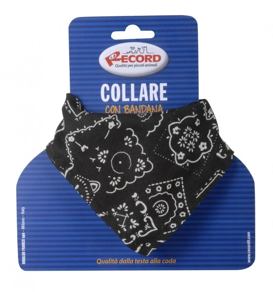 Zgarda nylon, cu bandana, reglabila - 2.5cm - Negru