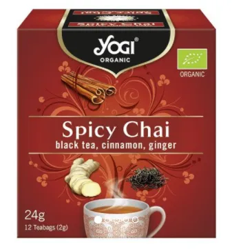 Ceai Eco mirodenii ceai negru scortisoara ghimbir  12pl (YogiTea)