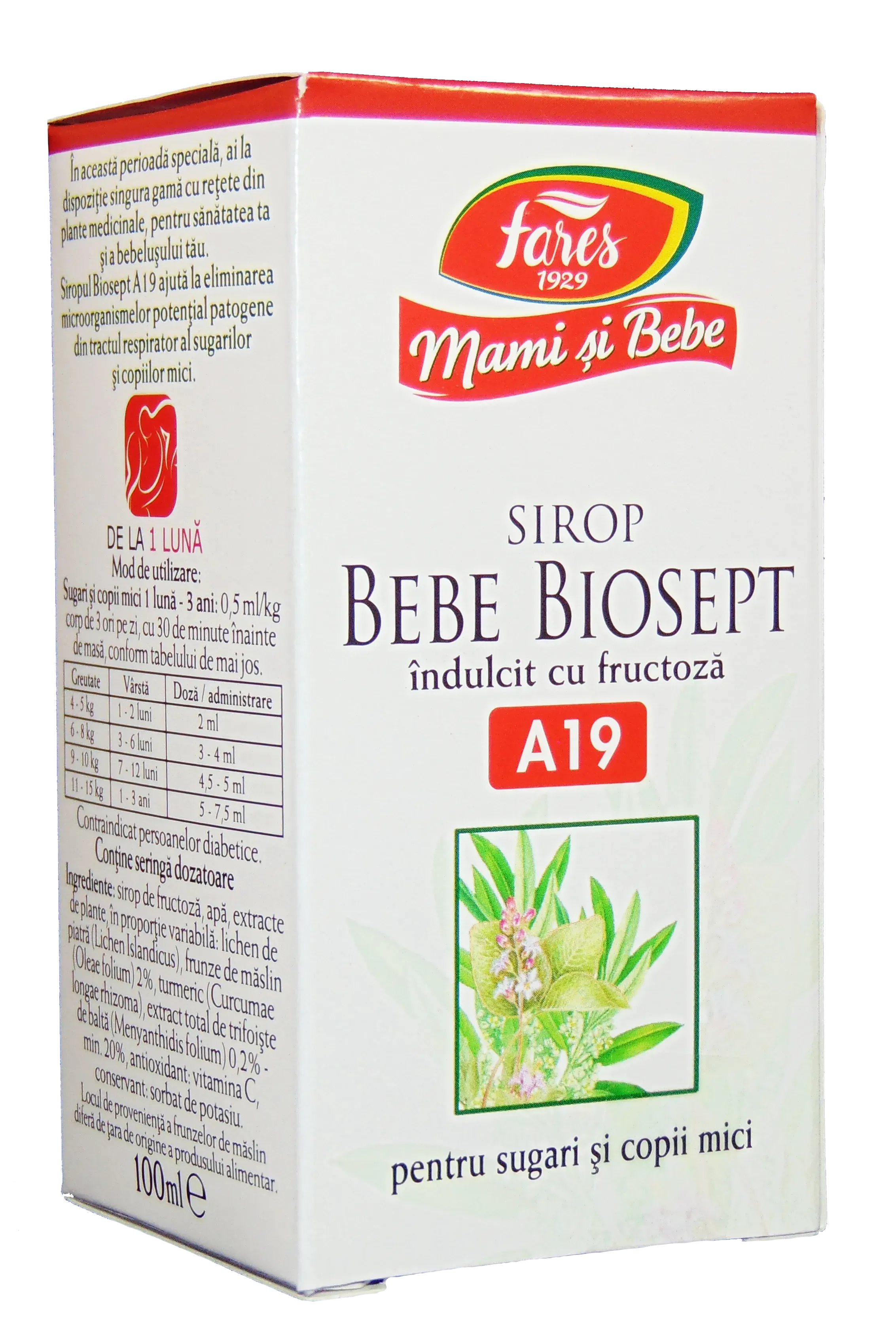 Fares Mami si Bebe Biosept Sirop cu Fructoza pt. Sugari 100ml