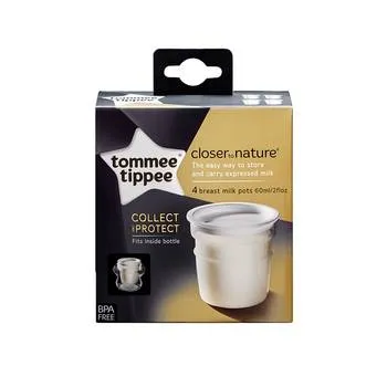 Recipiente de stocare lapte matern, 4 bucati, Tommee Tippee