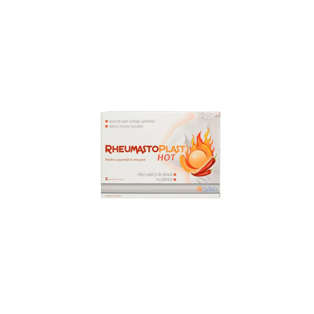 Rheumastoplast Hot, 8 plasturi, Hyllan