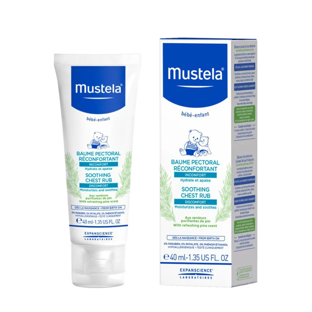 Balsam reconfortant pentru masaj pectoral cu arome purifiante (40ml), Mustela