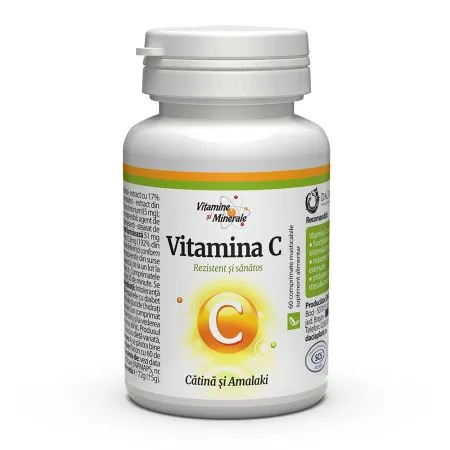 Vitamina C natural cu catina si amalaki, 60 comprimate masticabile, Dacia Plant