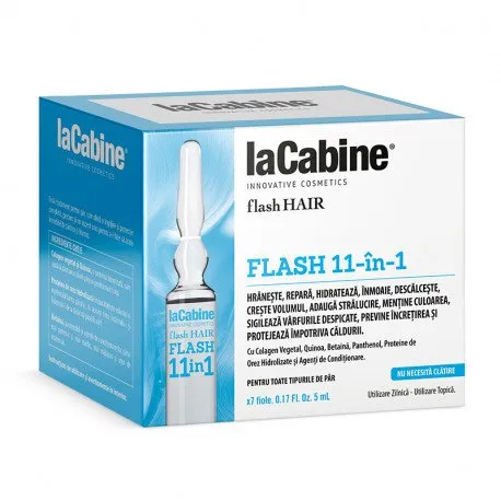 La Cabine Flash Hair 11 In 1 fiole pentru par, 7 fiole*5ml