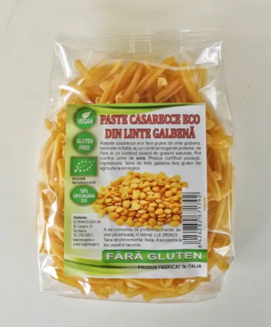 Paste Casarecce cu linte galbena eco FG 250g (ManagisBio)